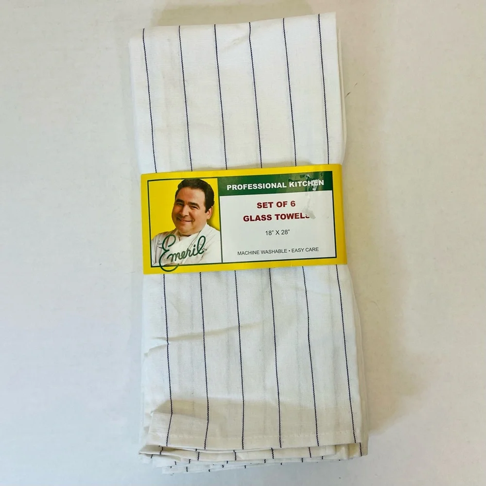 Lot of 6 Emeril Professional Kitchen Towels 100% Cotton